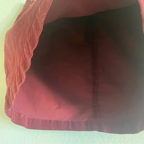 Mossimo Supply Co velvet woman studded skirt size 14 fall mini burgundy autumn - Picture 5 of 10